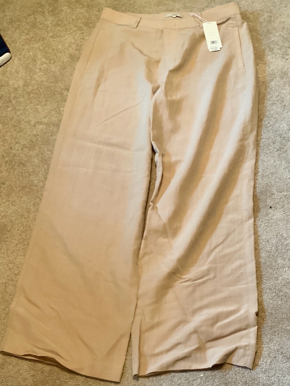 Vince Light Beige Wide Leg Trousers